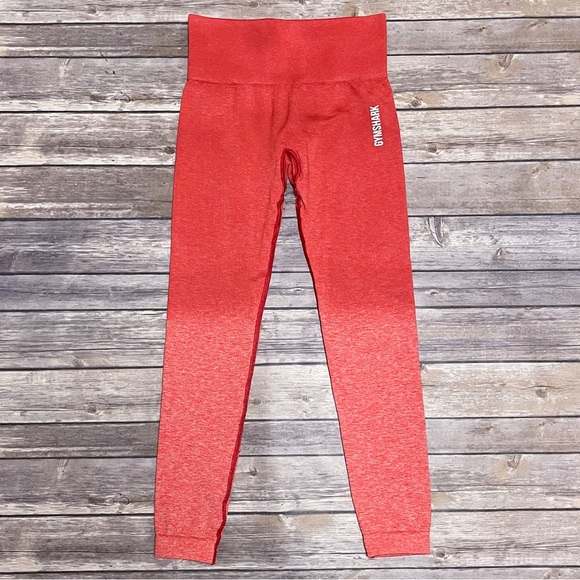 Gymshark Adapt Ombre Raspberry Red White Marl Marled Leggings XS - Picture 1 of 9